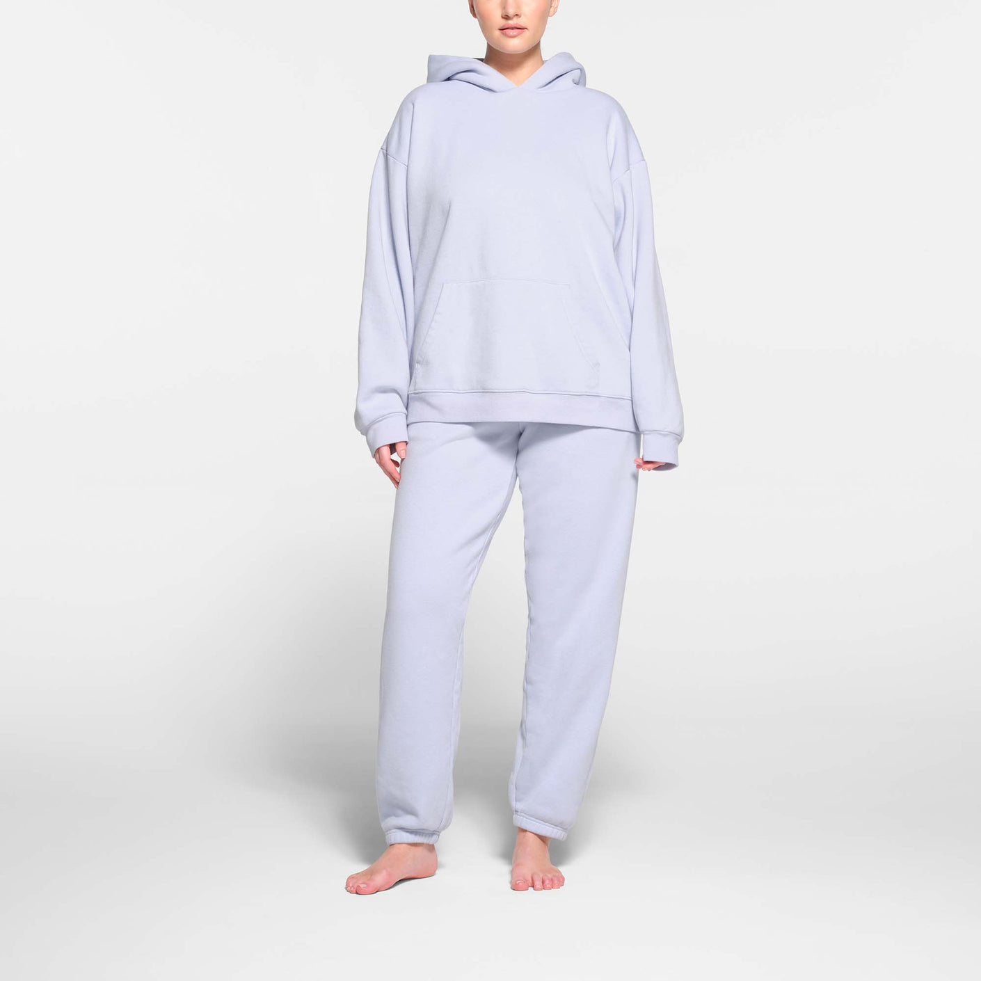 COTTON FLEECE OVERSIZED HOODIE | PERIWINKLE