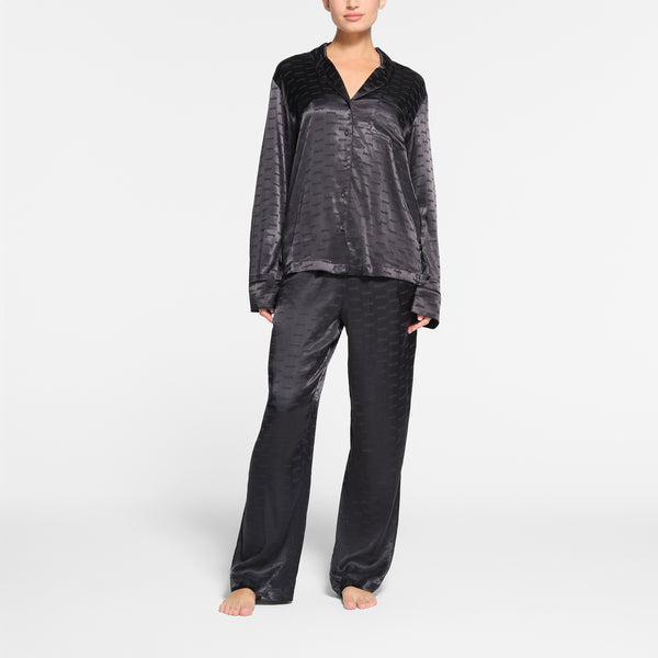 Female Button Front Sleepshirt Long Sleeve Nightgown Nightshirt Silk Sleep  Shirt Soft Pajama Dress 