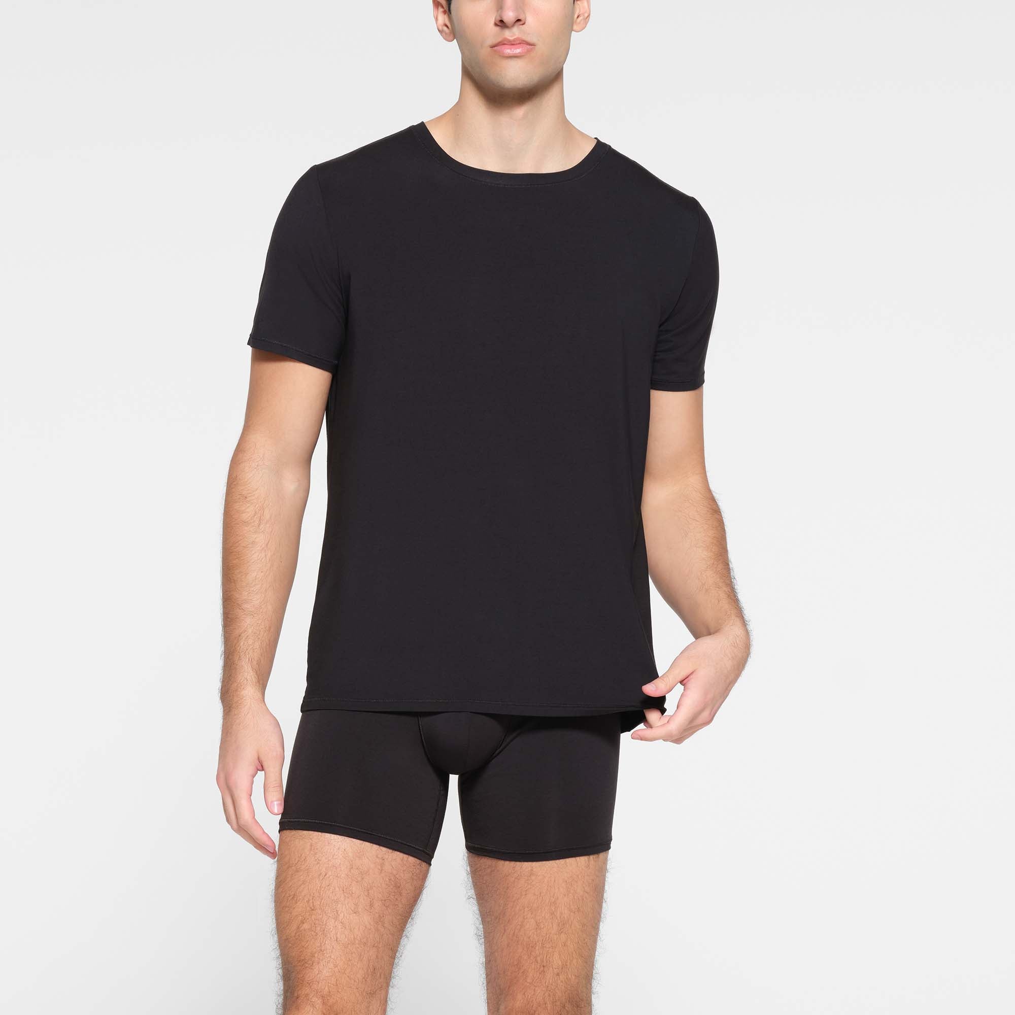 SKIMS STRETCH MENS T-SHIRT | OBSIDIAN