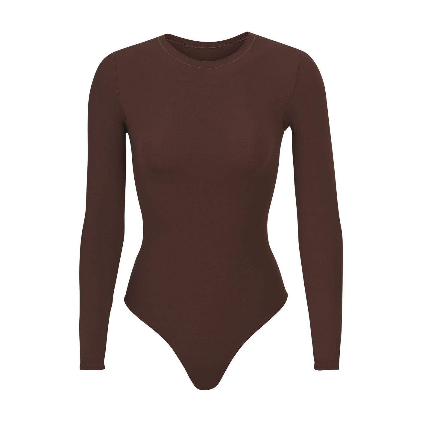 Shop Skims Fits Everybody High Neck Bodysuit In Cocoa