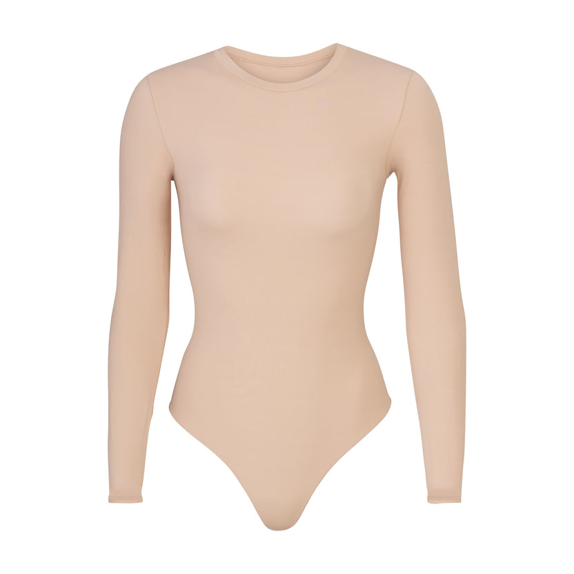 Fits Everybody Long Sleeve Crew Neck Bodysuit - Mica | SKIMS