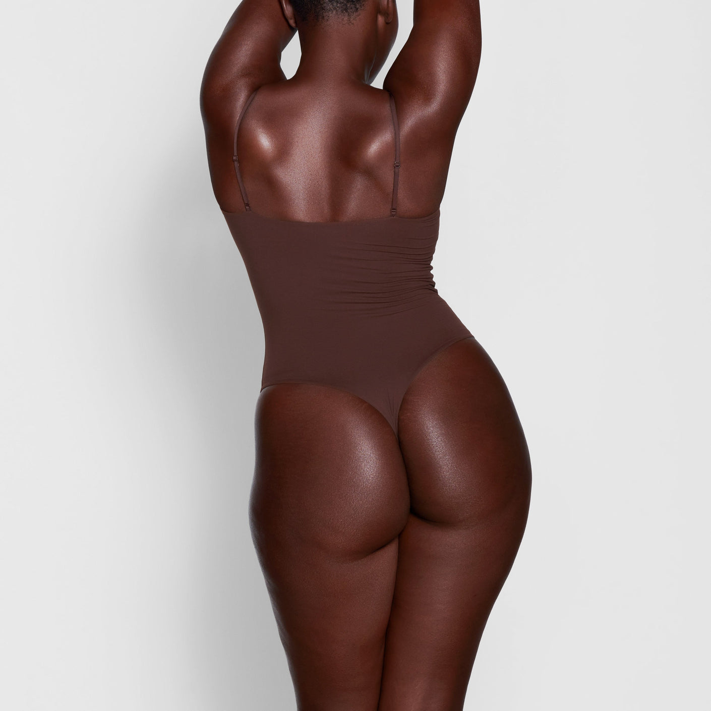 Skims Fits Everybody Cami Thong Bodysuit in Brown