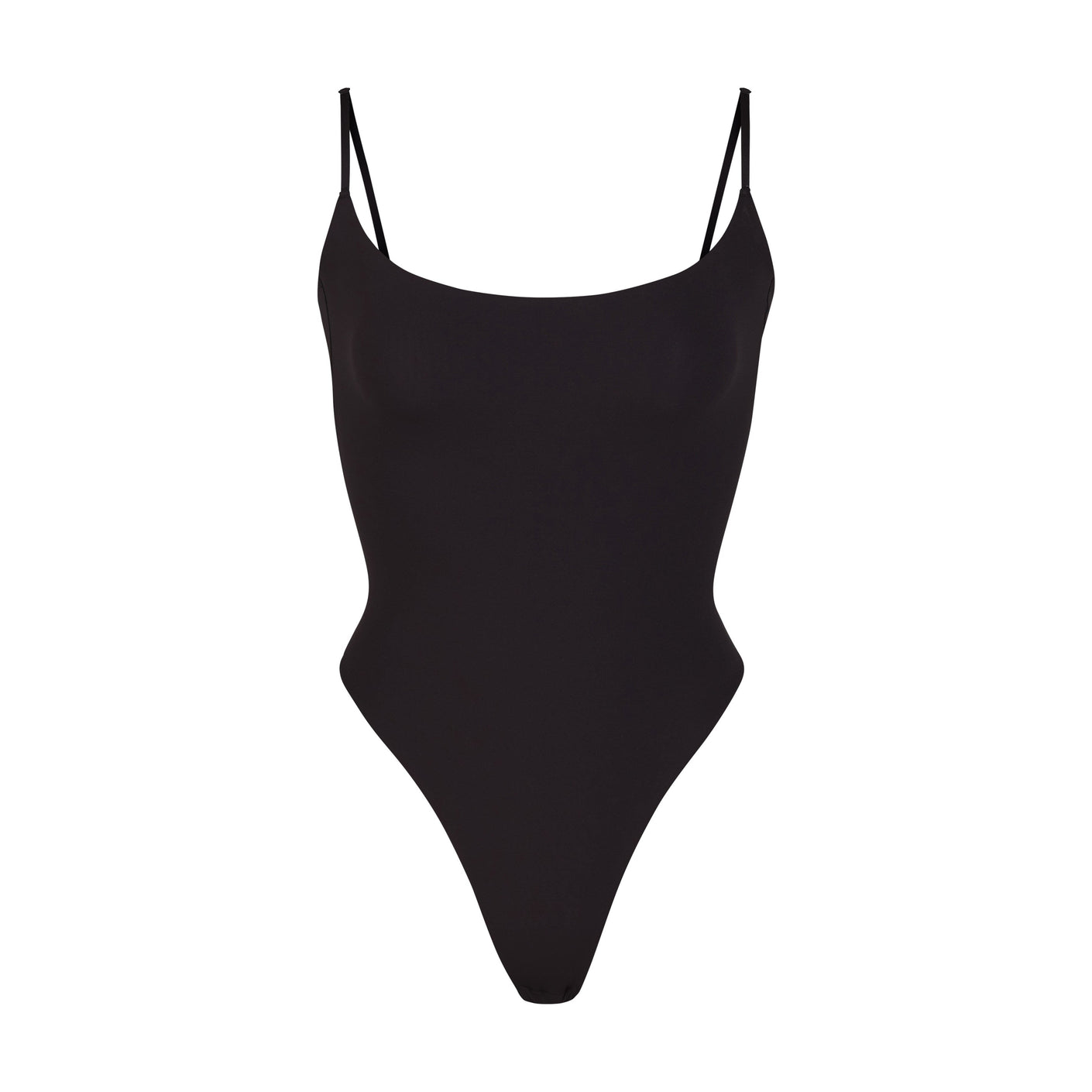 SKIMS Fits Everybody lace-trimmed stretch thong bodysuit - Onyx