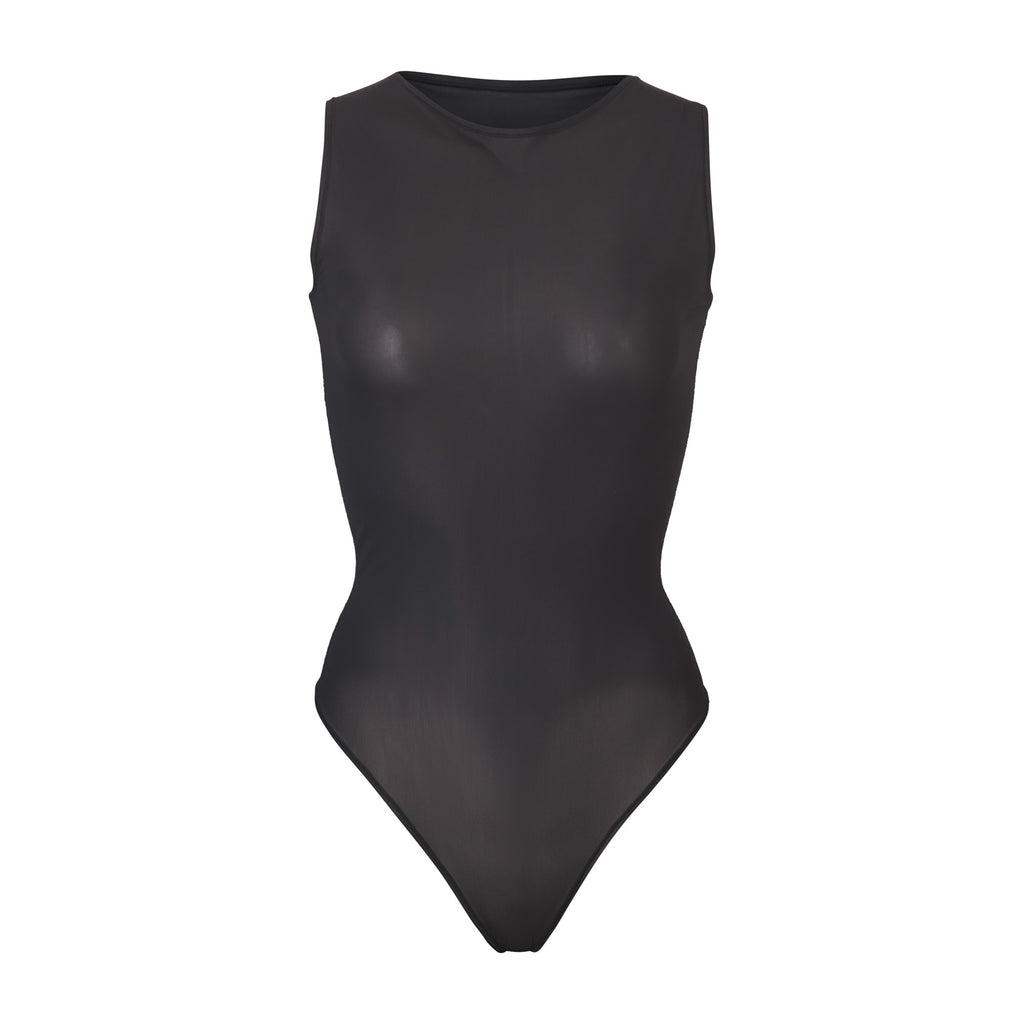 Jelly Sheer Crew Neck Bodysuit - Onyx | SKIMS