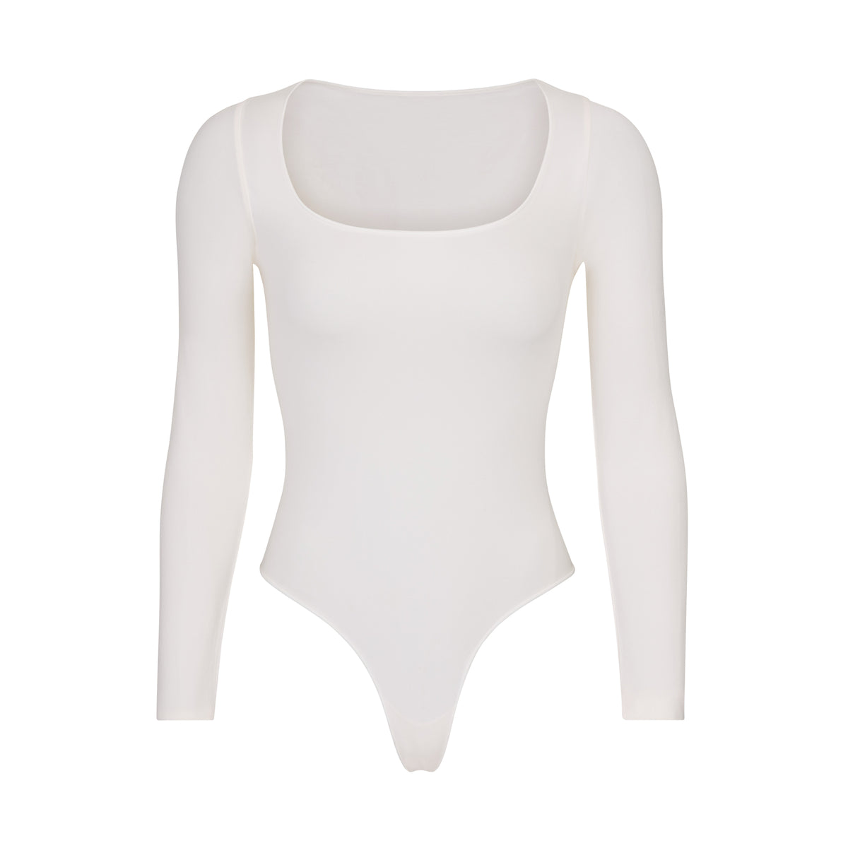 ESSENTIAL LONG SLEEVE SCOOP NECK BODYSUIT - MARBLE | SKIMS