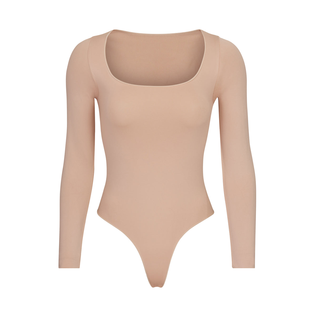 ESSENTIAL LONG SLEEVE SCOOP NECK BODYSUIT - SANDSTONE | SKIMS