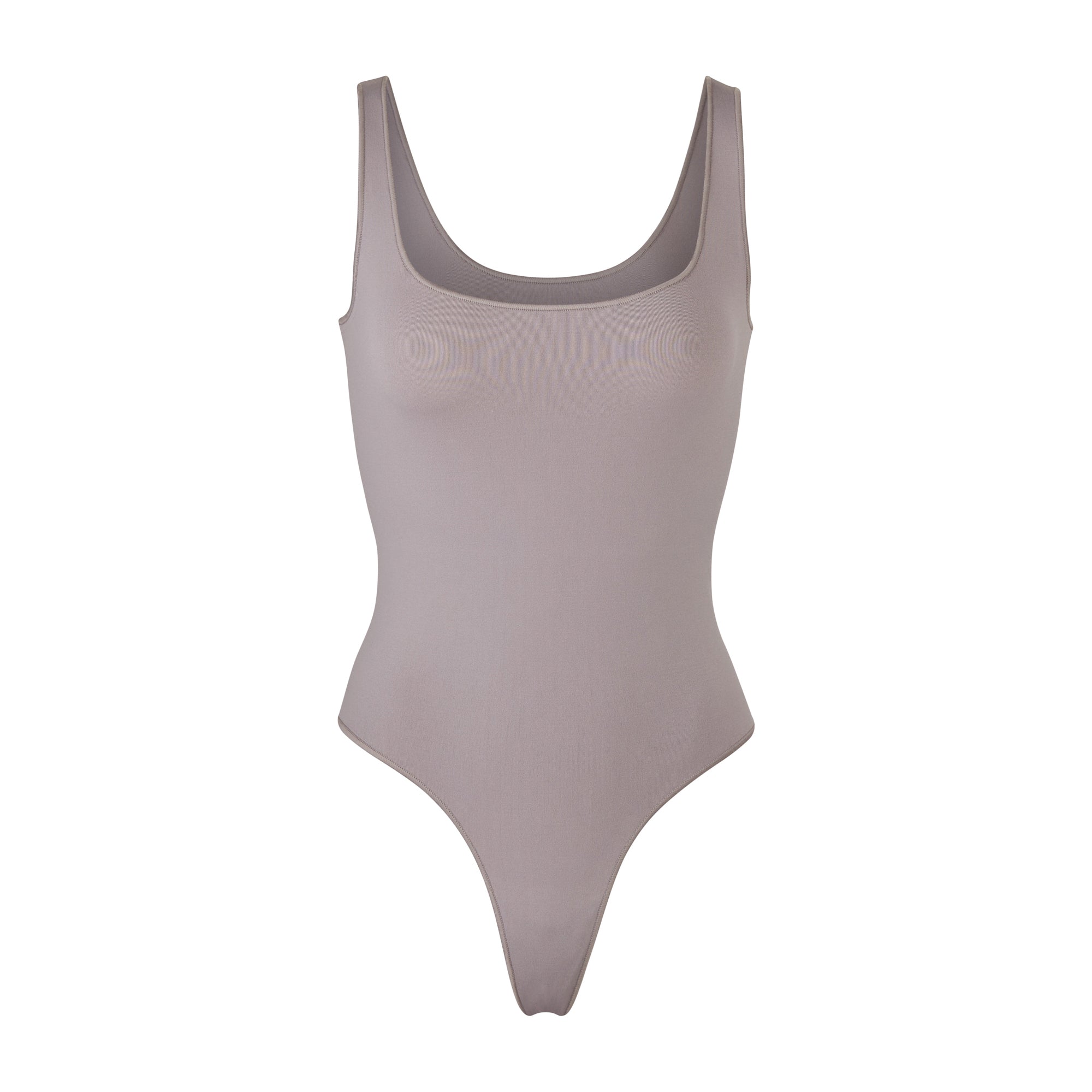 ESSENTIAL SCOOP NECK BODYSUIT - SMOKE | SKIMS