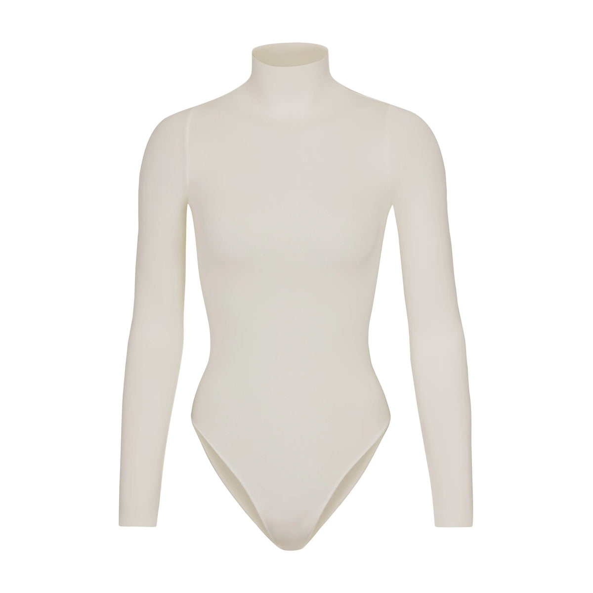 ESSENTIAL MOCK NECK LONG SLEEVE BODYSUIT - BONE | SKIMS