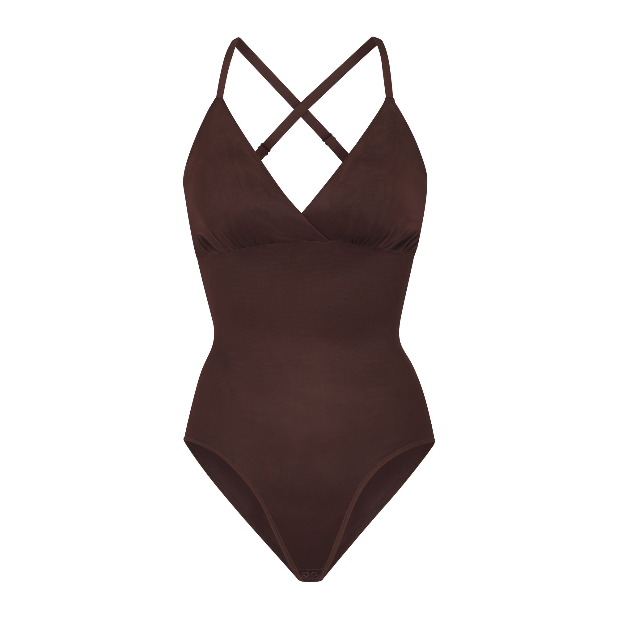 BARELY THERE BODYSUIT BRIEF W/ SNAPS | COCOA