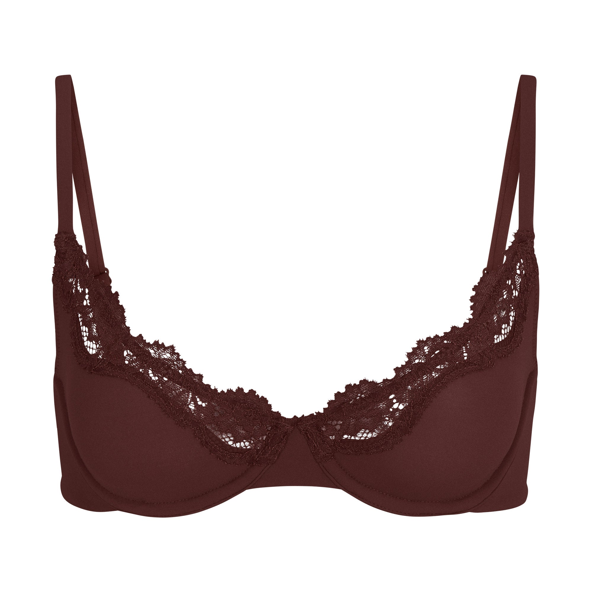 FITS EVERYBODY CORDED LACE UNDERWIRE BRA | COCOA - FITS EVERYBODY ...