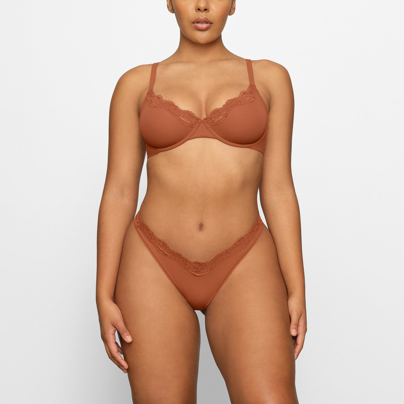 Buy SKIMS Brown Fits Everybody Bandeau Bra for Women in Qatar