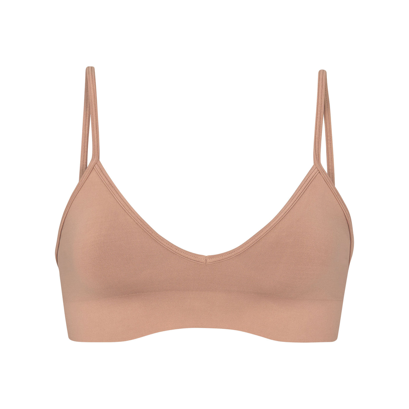 Out From Under Simple Seamless Triangle Bralette In Brown