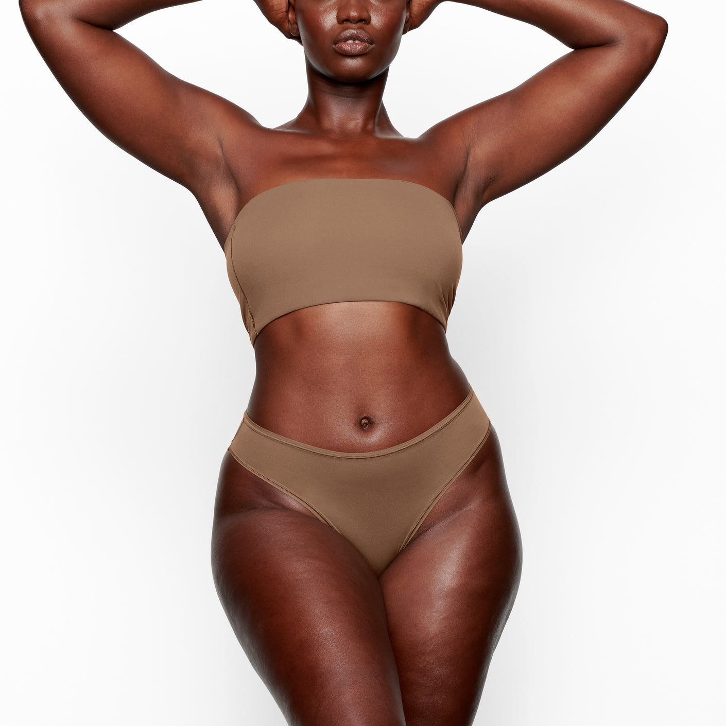 Skims Brown Fits Everybody Bandeau Bra In Oxide