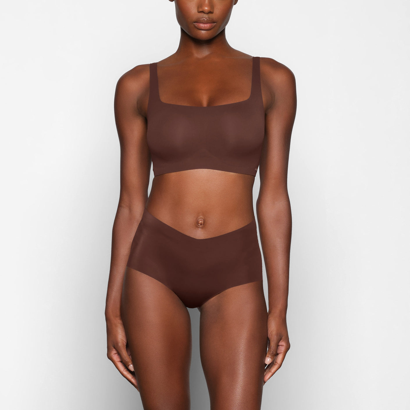 Skims Fits Everybody Scoop-neck Bralette In Cocoa