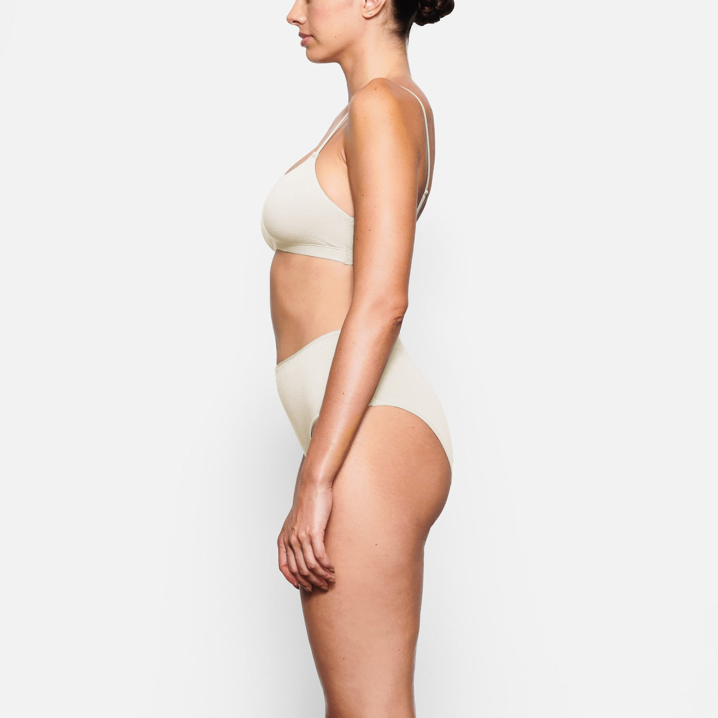 SKIMS on X: The Cotton Molded Bra ($56) and the Cotton String