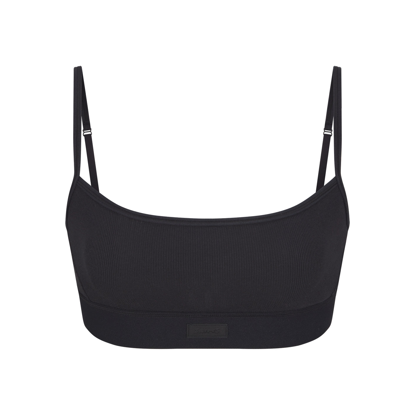 Ribbed Stretch-cotton Bralette In Soot