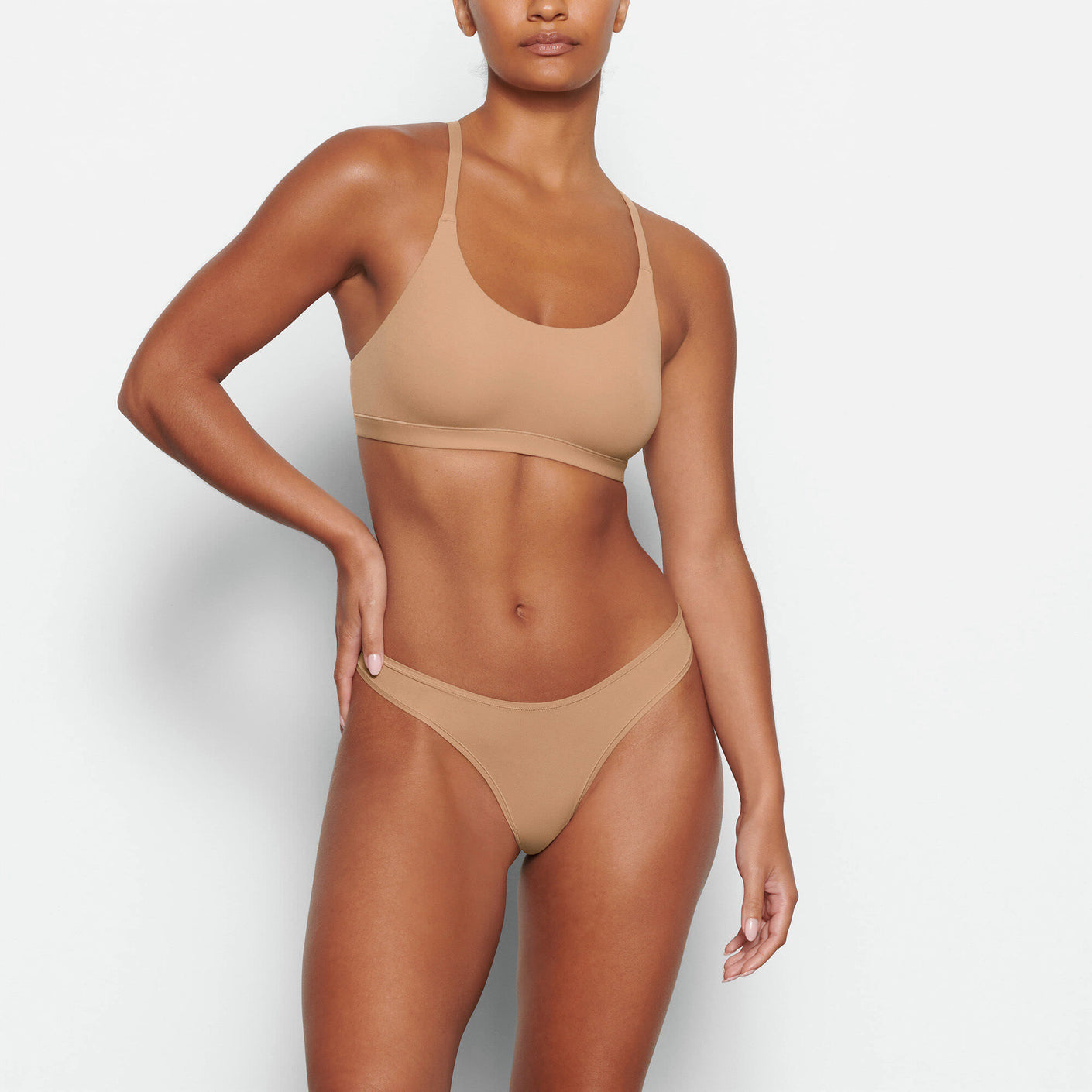 Skims FITS EVERYBODY SCOOP BRALETTE in Khaki xs