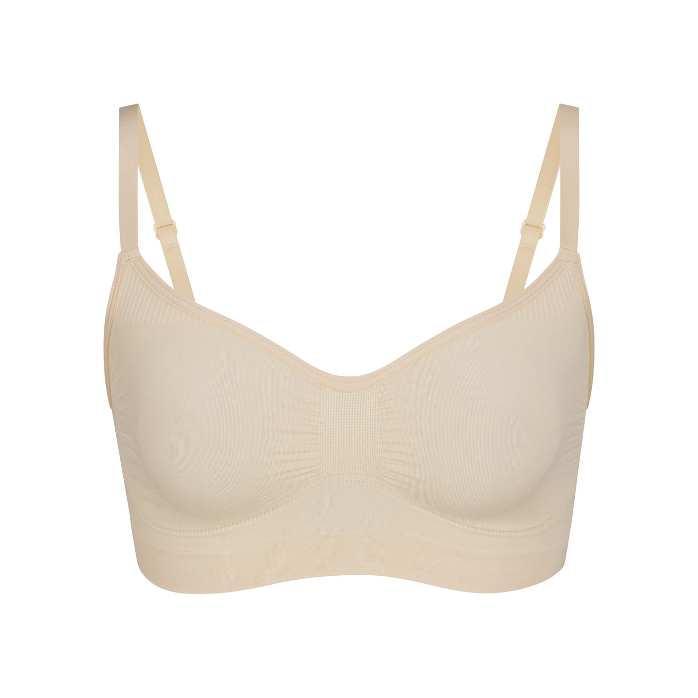 Skims Seamless Sculpt Bandeau Bra In Sand