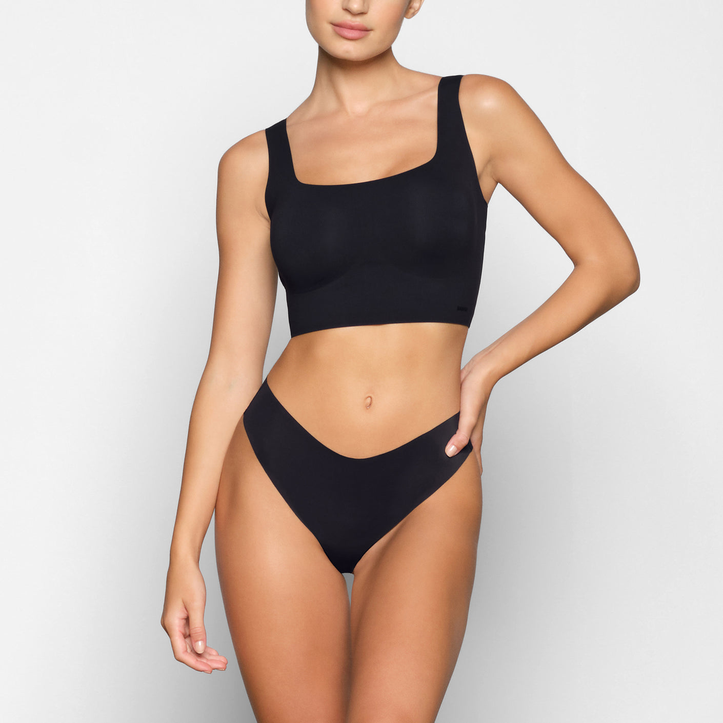 Track No Show Unlined Demi Bra - Onyx - 44 - A at Skims