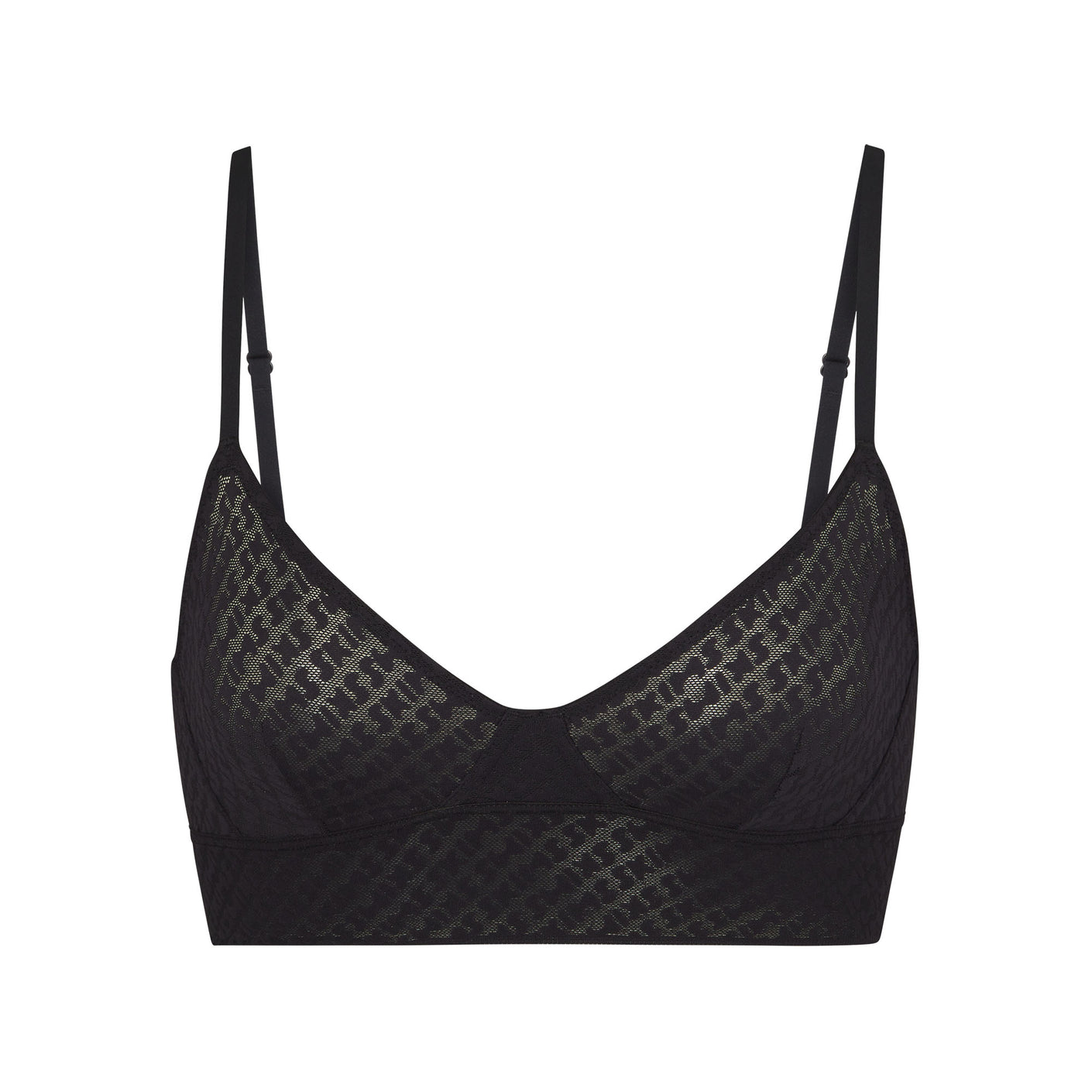 Logo Mesh Triangle Bralette - Onyx | SKIMS