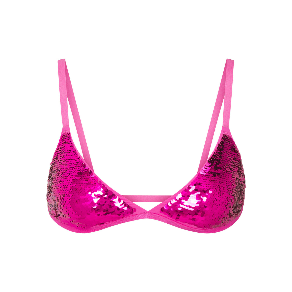 Sequin Triangle Bralette - Hot Pink | SKIMS