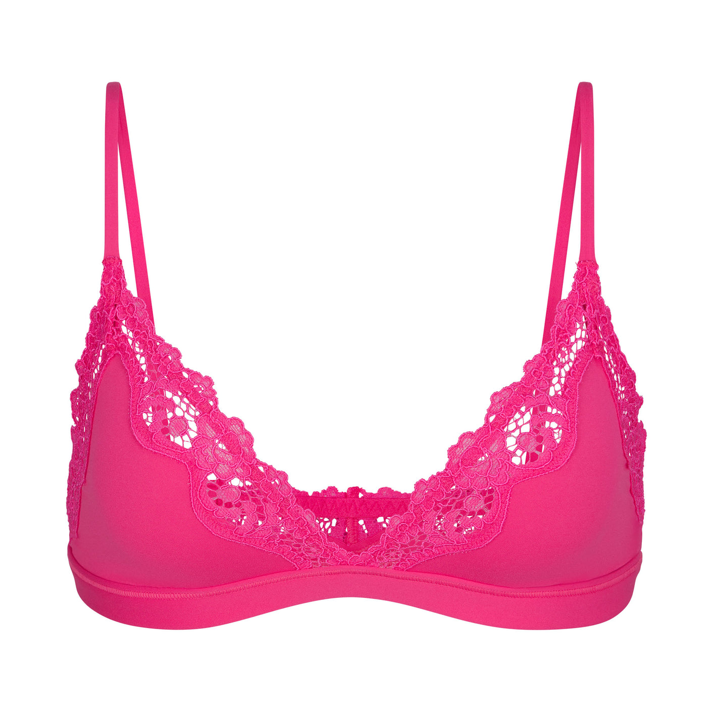 FITS EVERYBODY CORDED LACE TRIANGLE BRALETTE | NEON ROSE