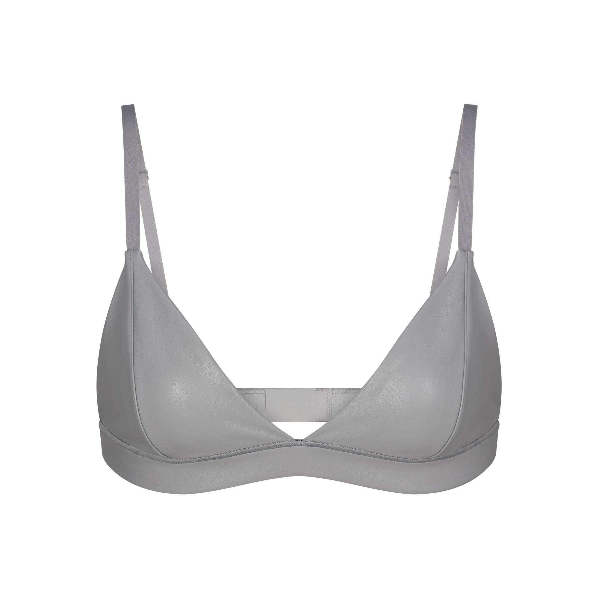 FAUX LEATHER TRIANGLE BRALETTE | CARBON - FAUX LEATHER TRIANGLE ...