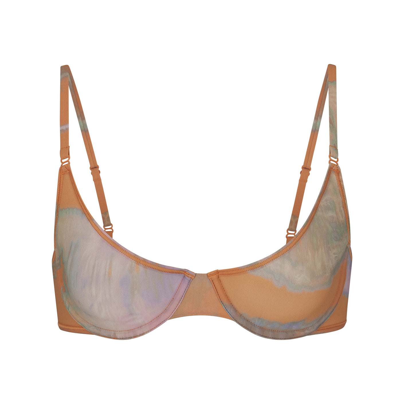 Jelly Sheer Underwire Scoop Bra Tie Dye Print Skims 