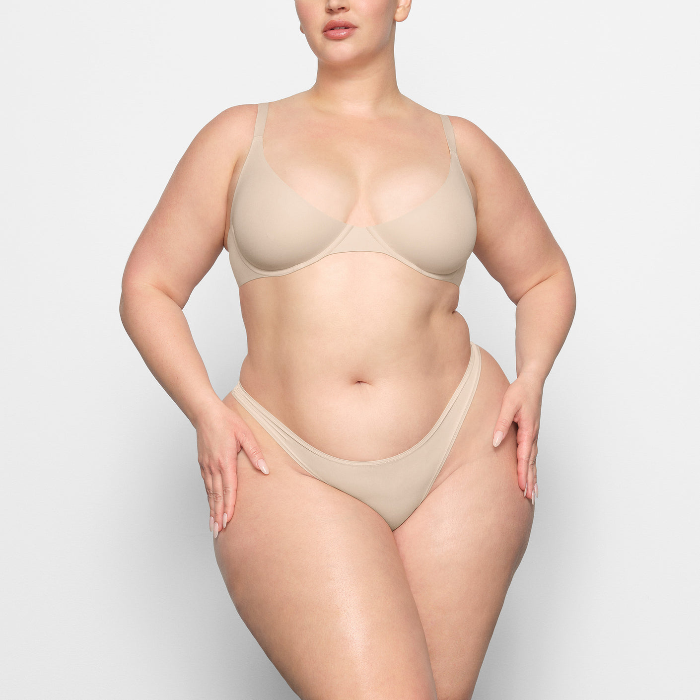 SKIMS Off-White Cotton 2.0 Plunge Bra SKIMS