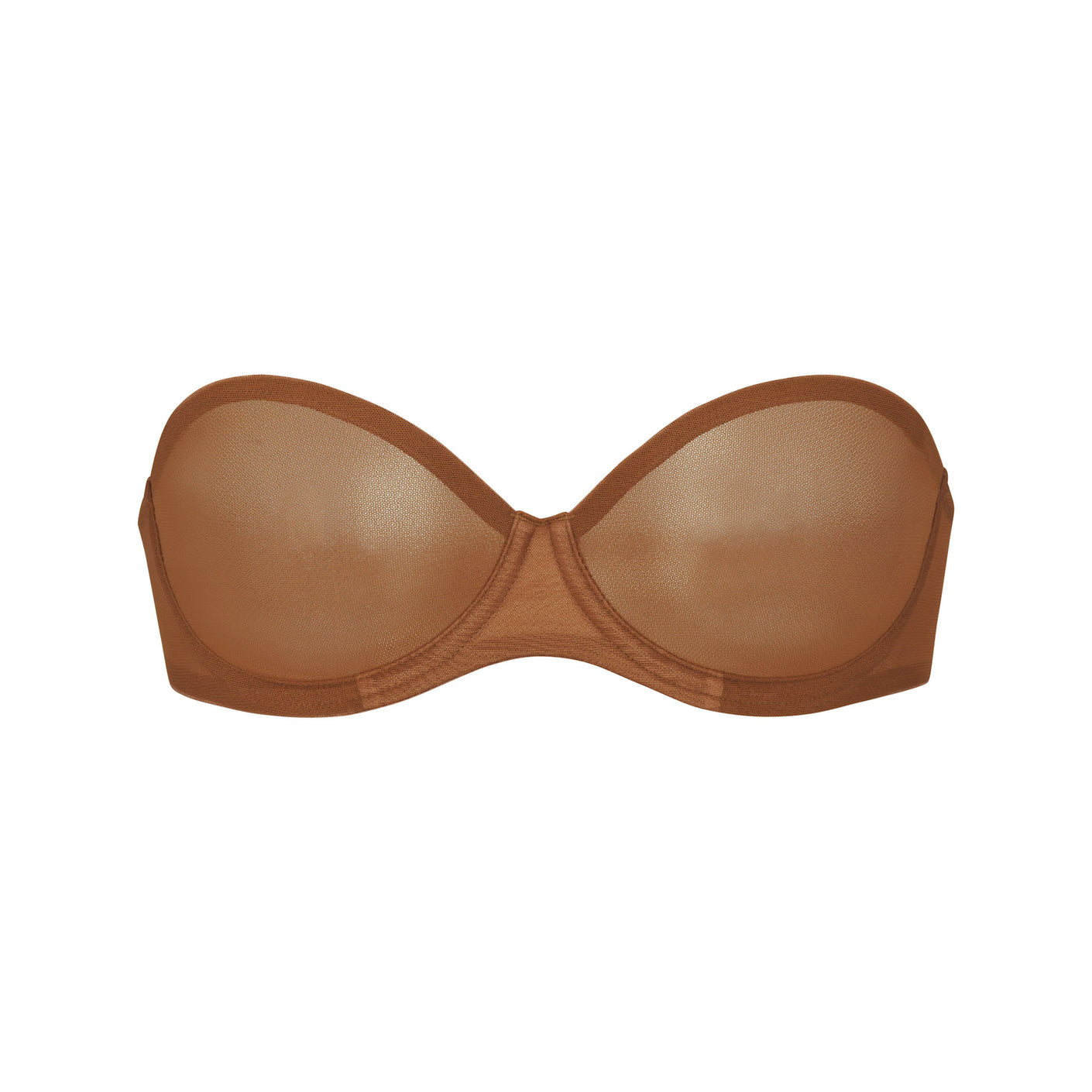 ULTRA FINE MESH STRAPLESS BRA, BRONZE