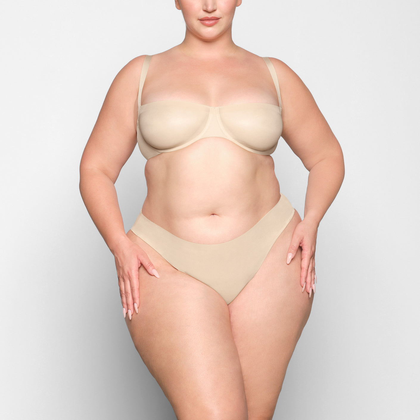 SKIMS - The Wide Strap Balconette Bra ($56) and the Dipped