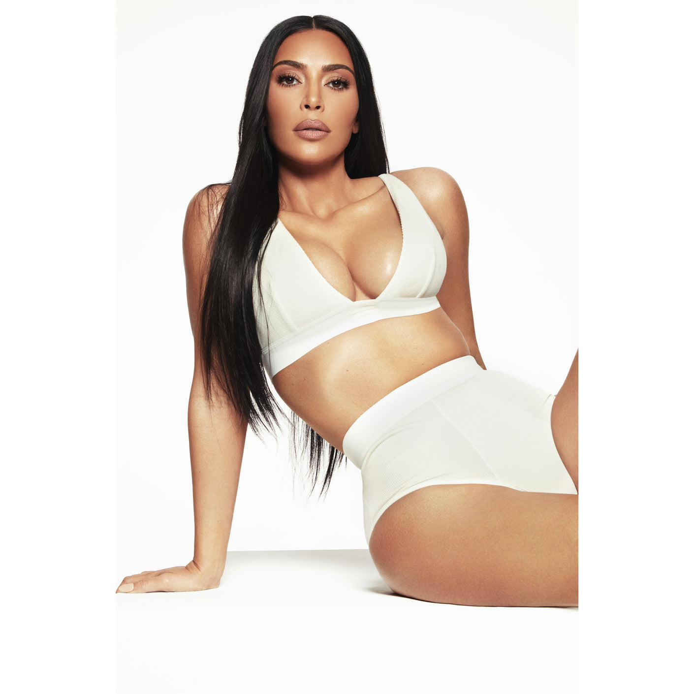 SKIMS x SWAROVSKI FULL SET: COTTON RIB PLUNGE BRALETTE + BRIEF