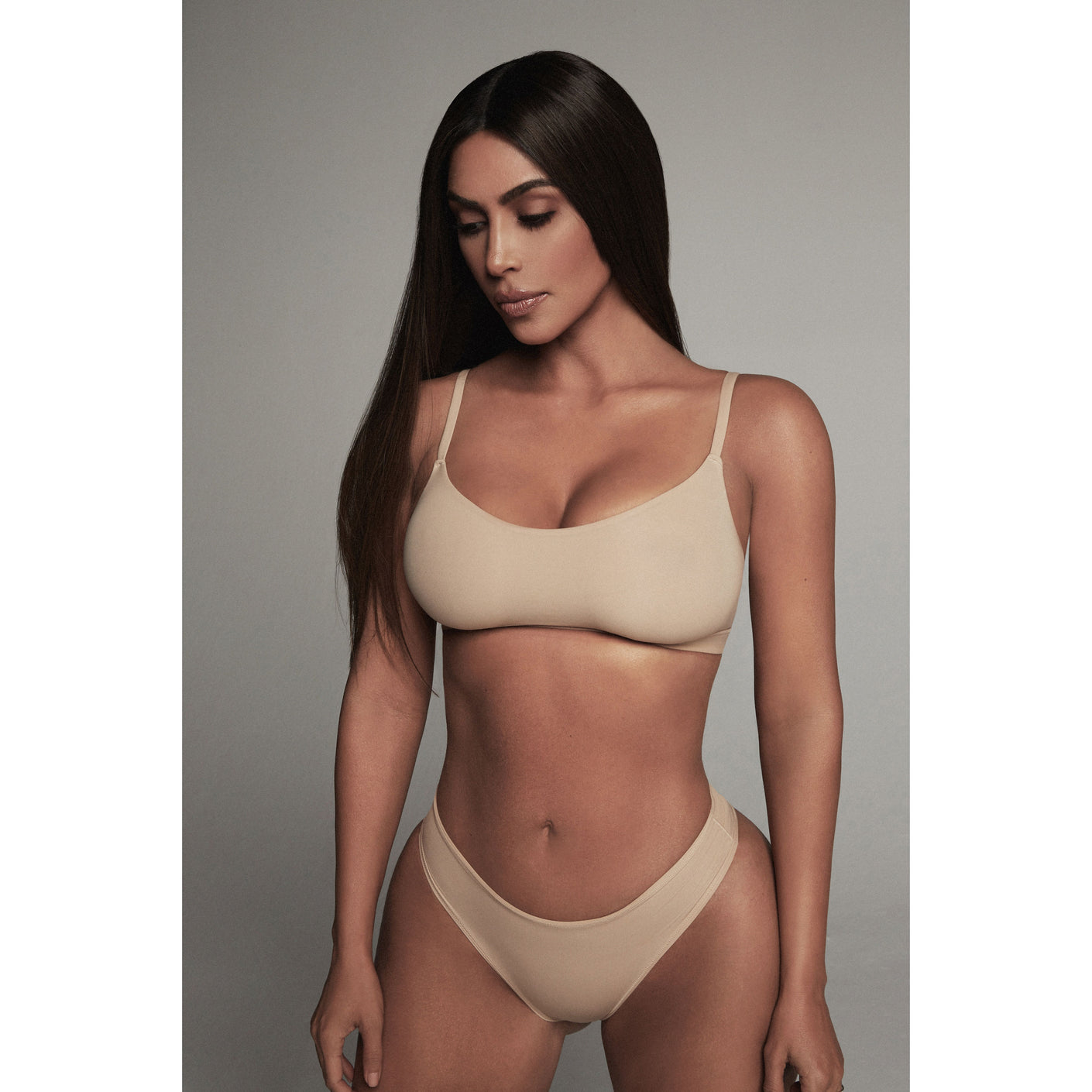 Skims Cotton Plunge Bralette in Iris Mica, Kim Kardashian Launches Cotton  Skims Collection, and TBH, It Looks a Lot Like Her Everyday Clothes