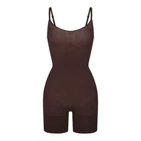 Track Barely There Low Back Mid Thigh Bodysuit - Onyx - XXS at Skims
