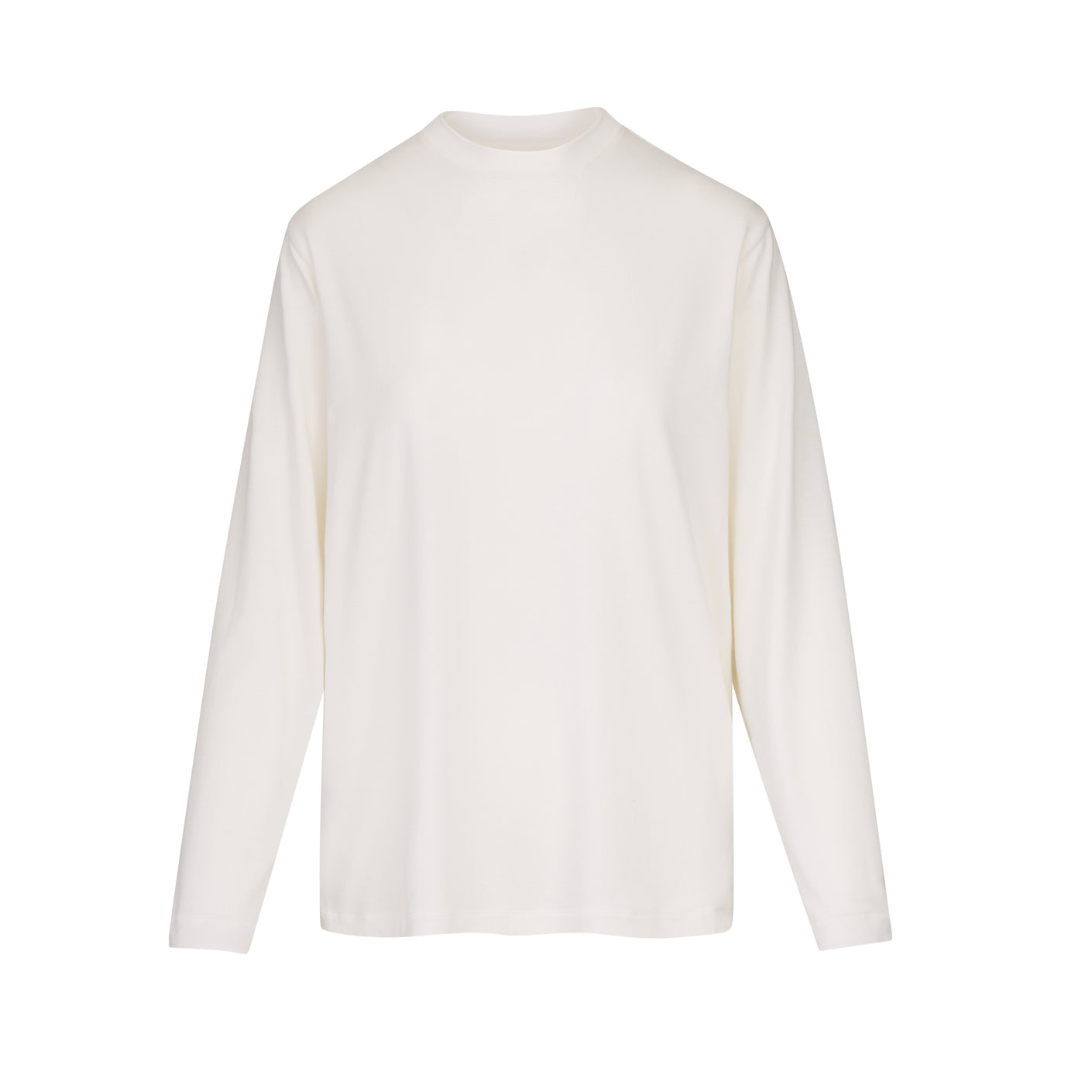 Skims Off-white Cotton 2.0 Long Sleeve T-shirt In Bone
