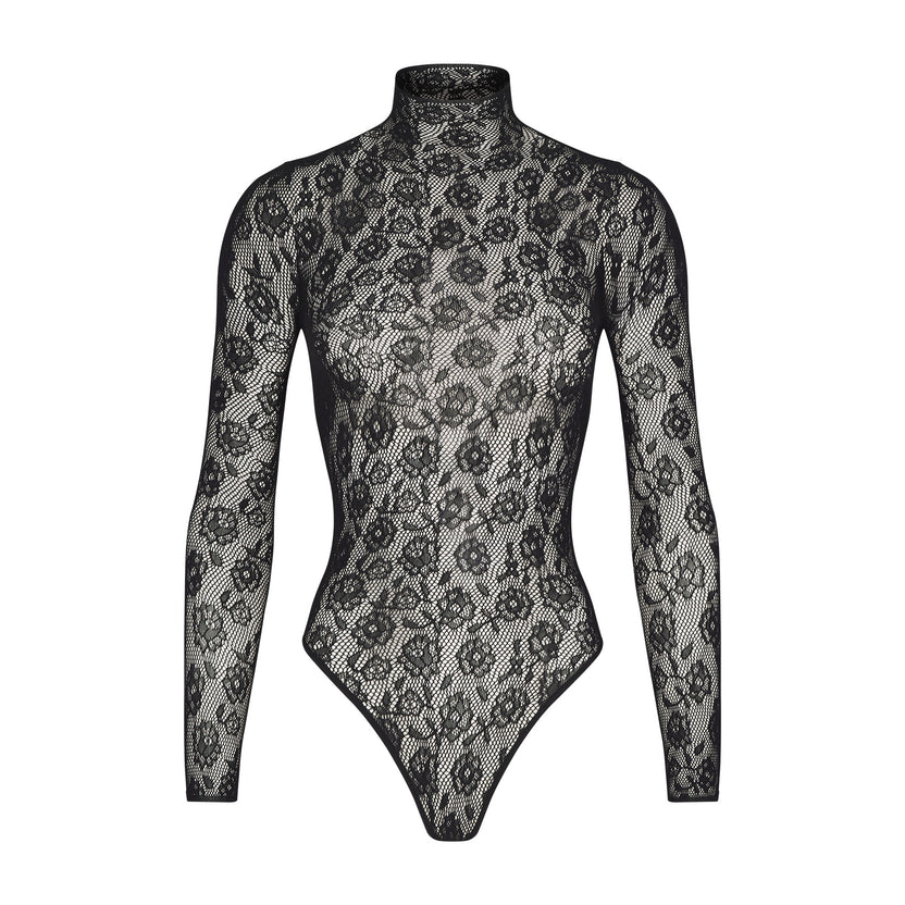 Warp Knit Lace Bodysuit - Onyx | SKIMS