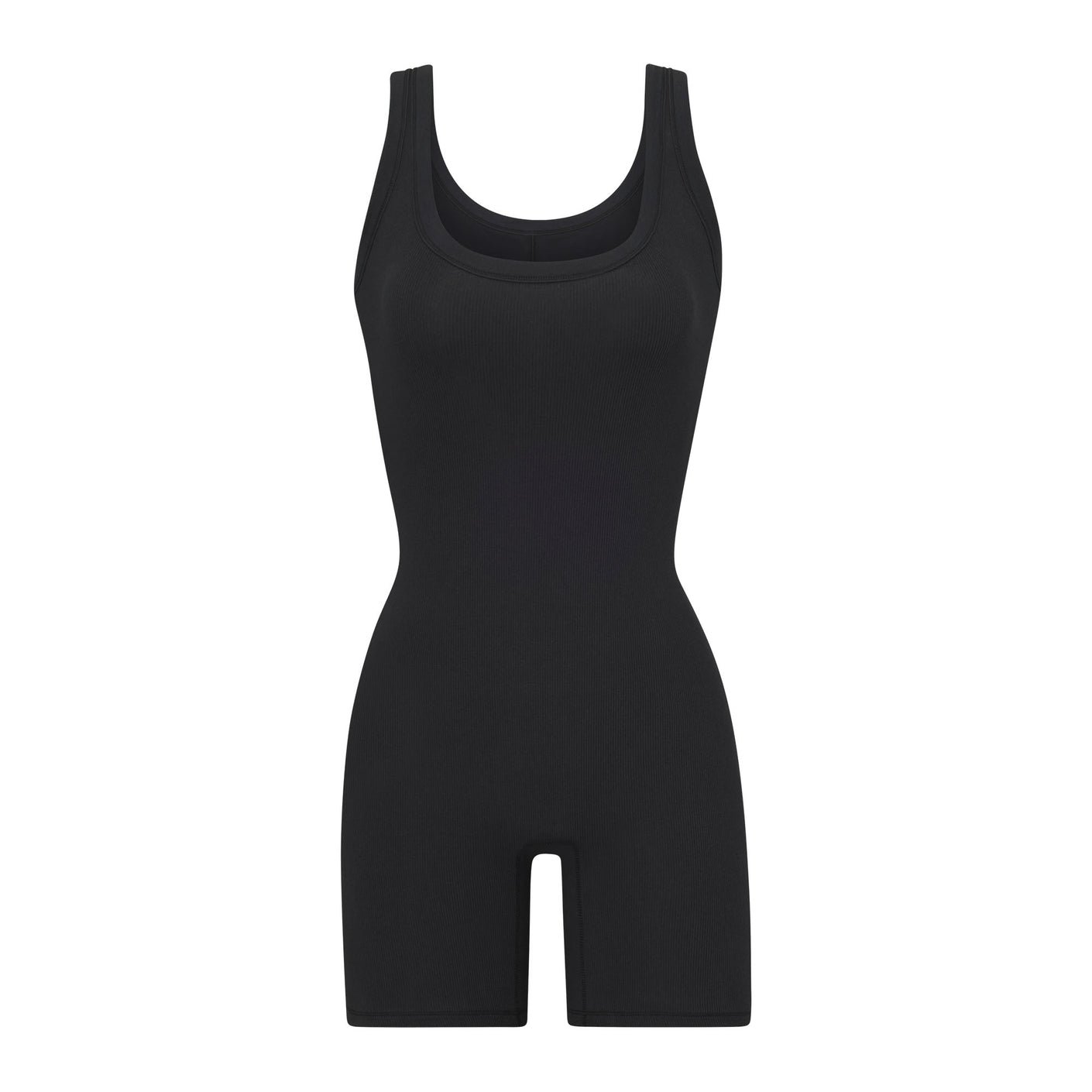 Ladies Slim-Fit Ribbed Stretch Cotton Playsuit - Soot By SKIMS Size: M