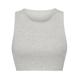 Womens COTTON LOGO TANK Light Heather Grey