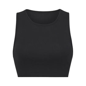 Grey Cotton Rib Super Crop Tank Top by SKIMS on Sale