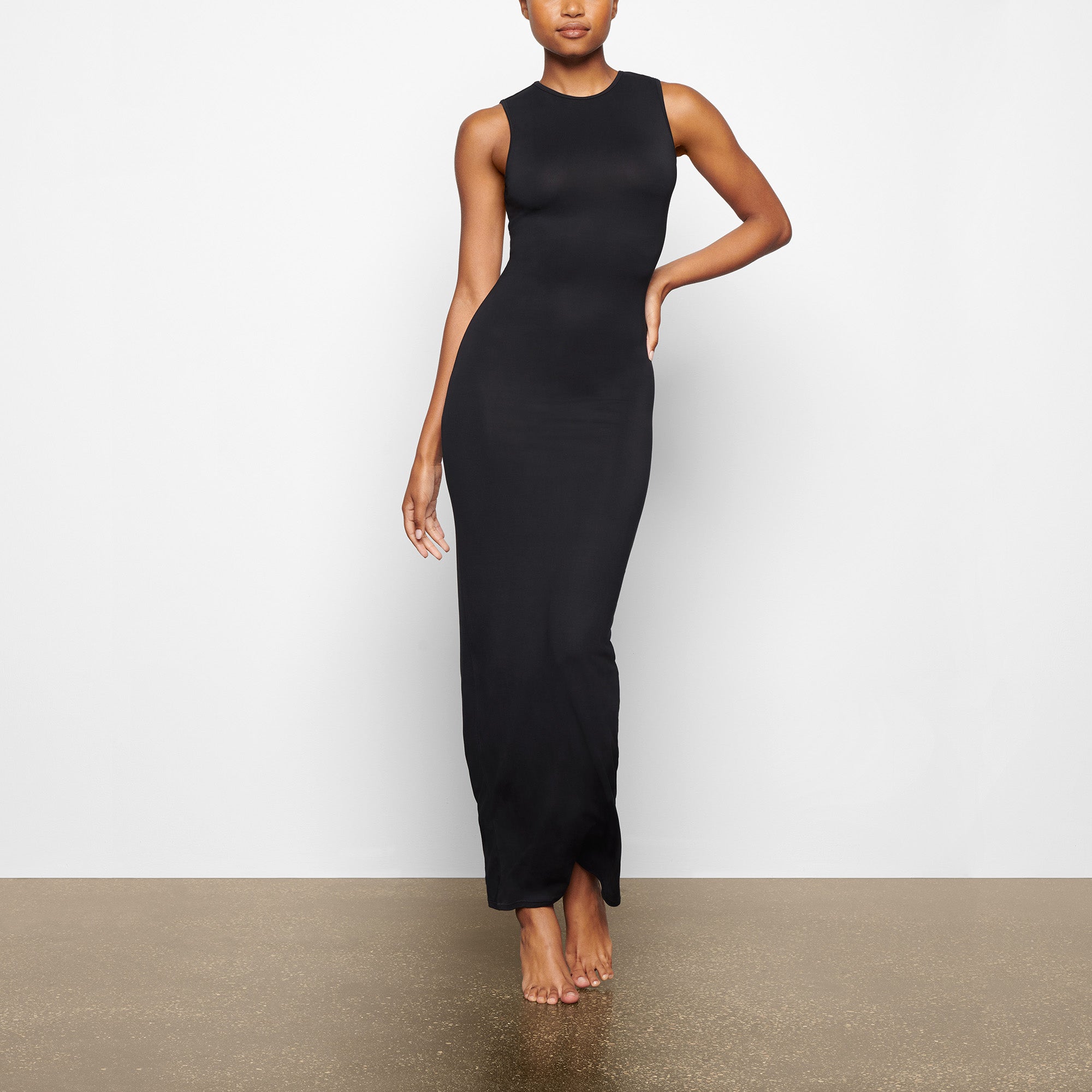 Smooth Lounge Crew Sleeveless Dress - Onyx | SKIMS