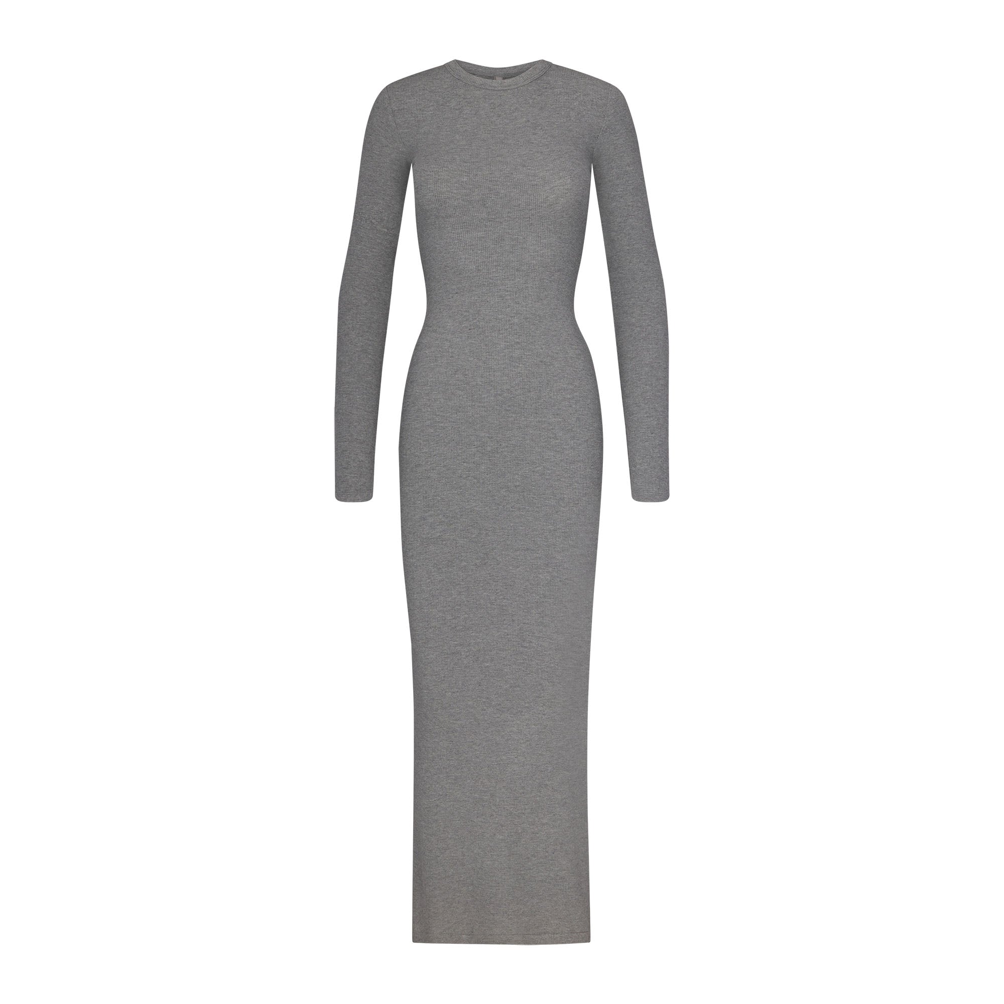 Soft Lounge Crew Neck Long Dress - Heather Grey | SKIMS