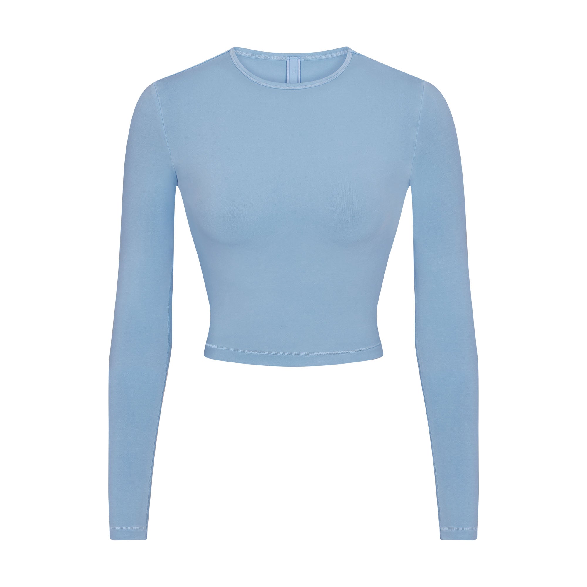 NEW VINTAGE CROPPED LONG SLEEVE T-SHIRT | IRIS BLUE - NEW VINTAGE ...