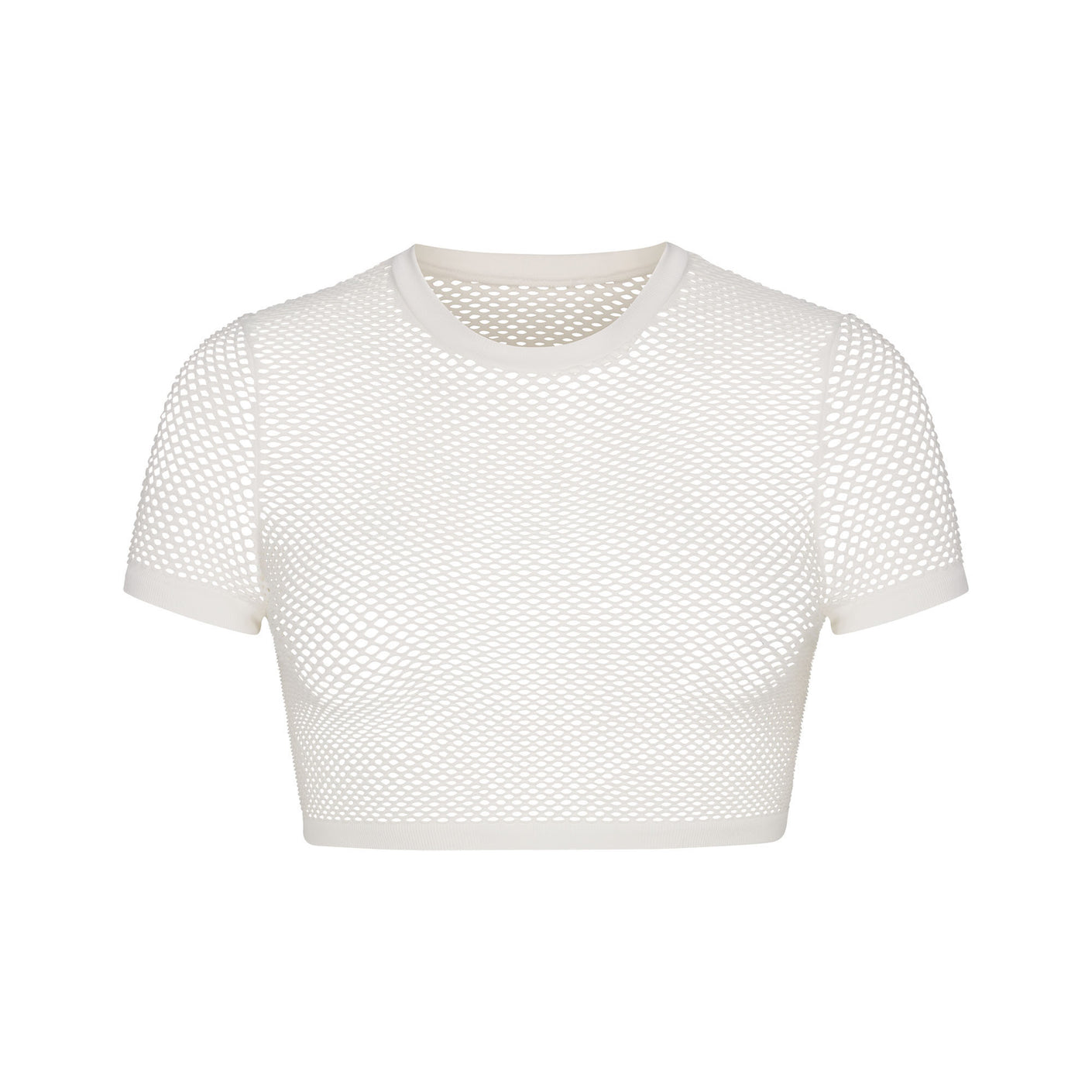 Perforated Seamless Cropped T-Shirt - Marble | SKIMS