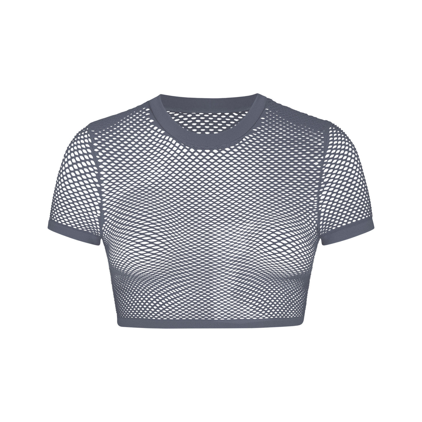 Perforated Seamless Cropped T-Shirt - Steel Grey | SKIMS
