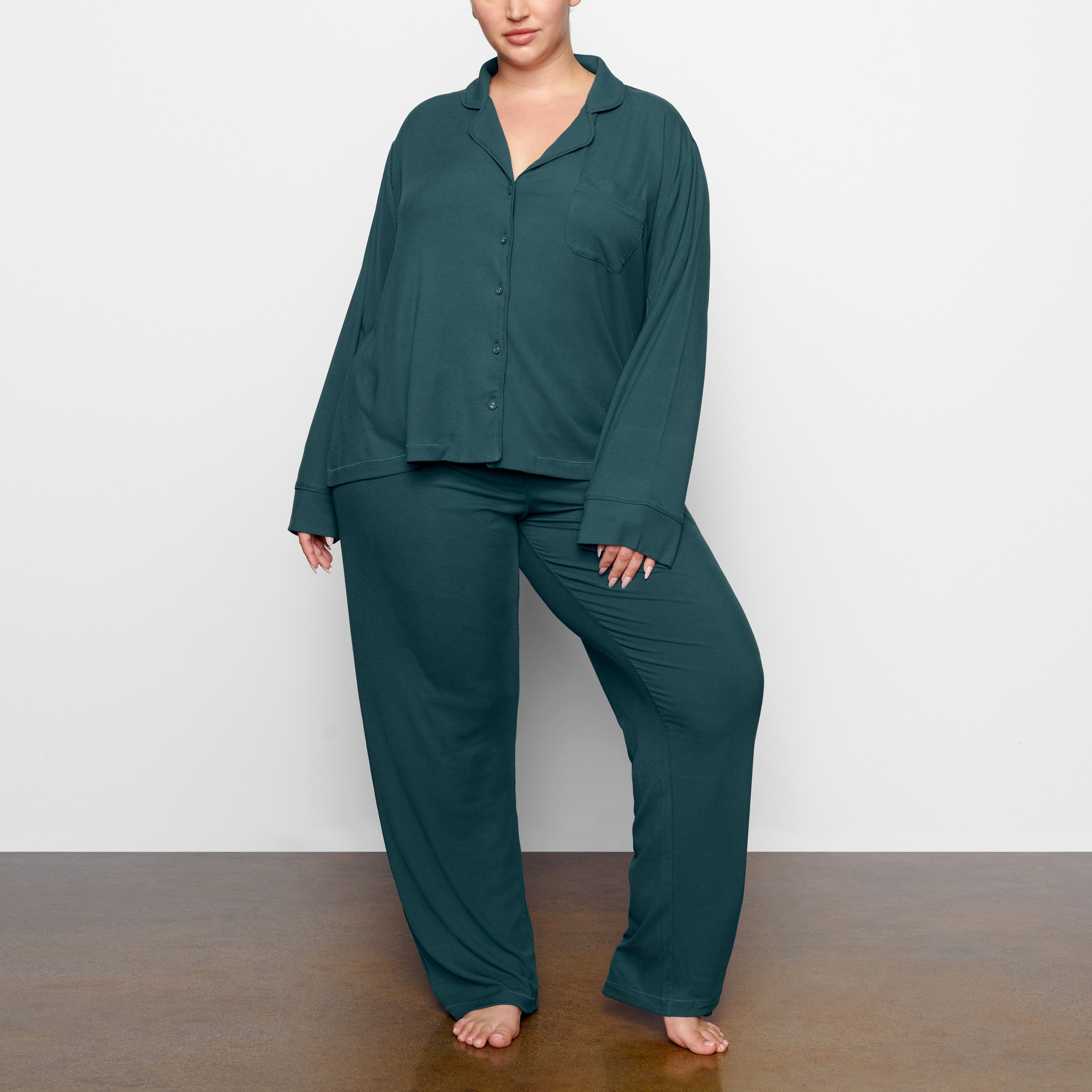 Soft Lounge Sleep Set - Teal | SKIMS