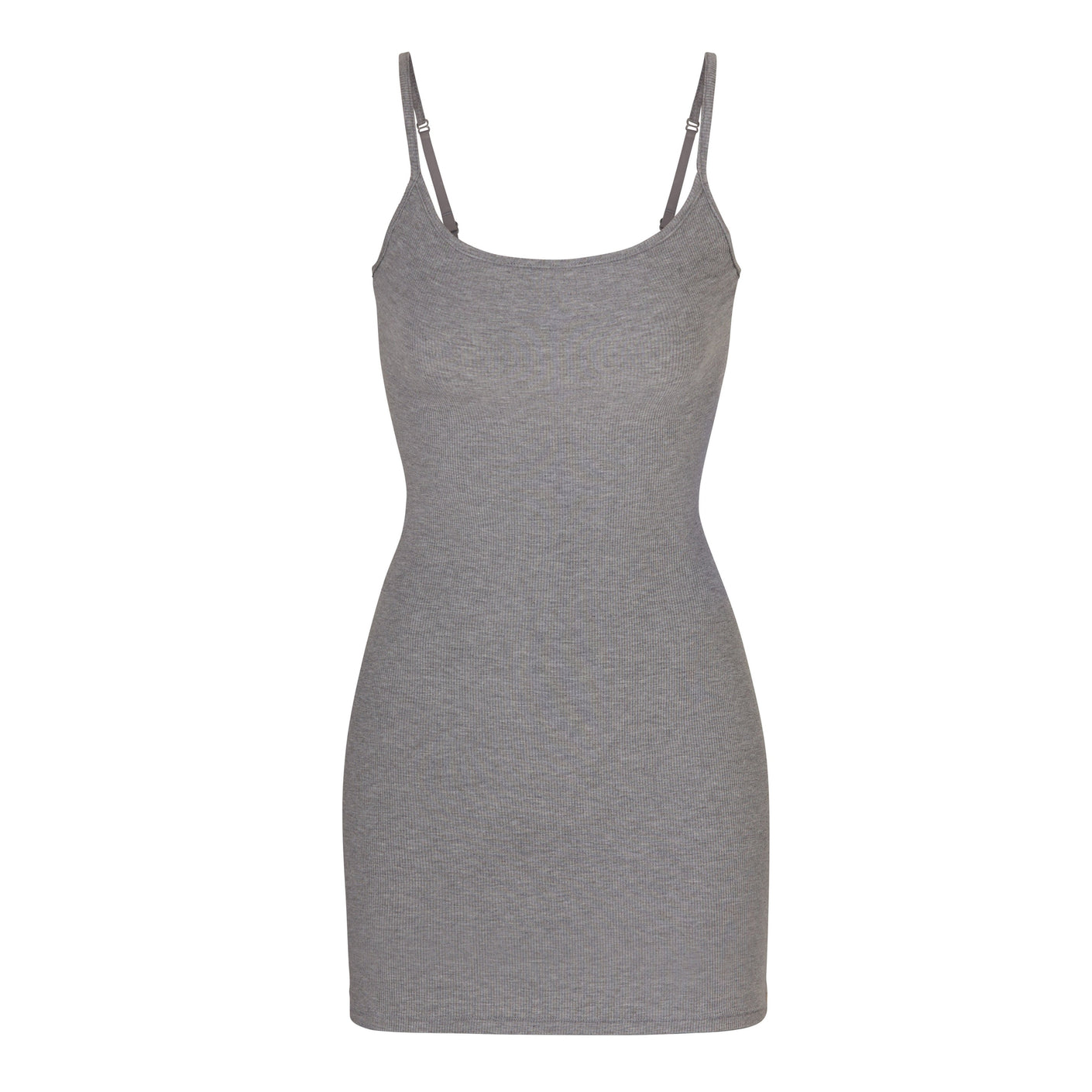 SKIMS Ribbed Stretch-cotton Jersey Mini Dress - Light Heather Grey -  ShopStyle