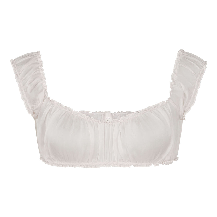 SKIMS Romance Chiffon Crop Top - Dove | SKIMS