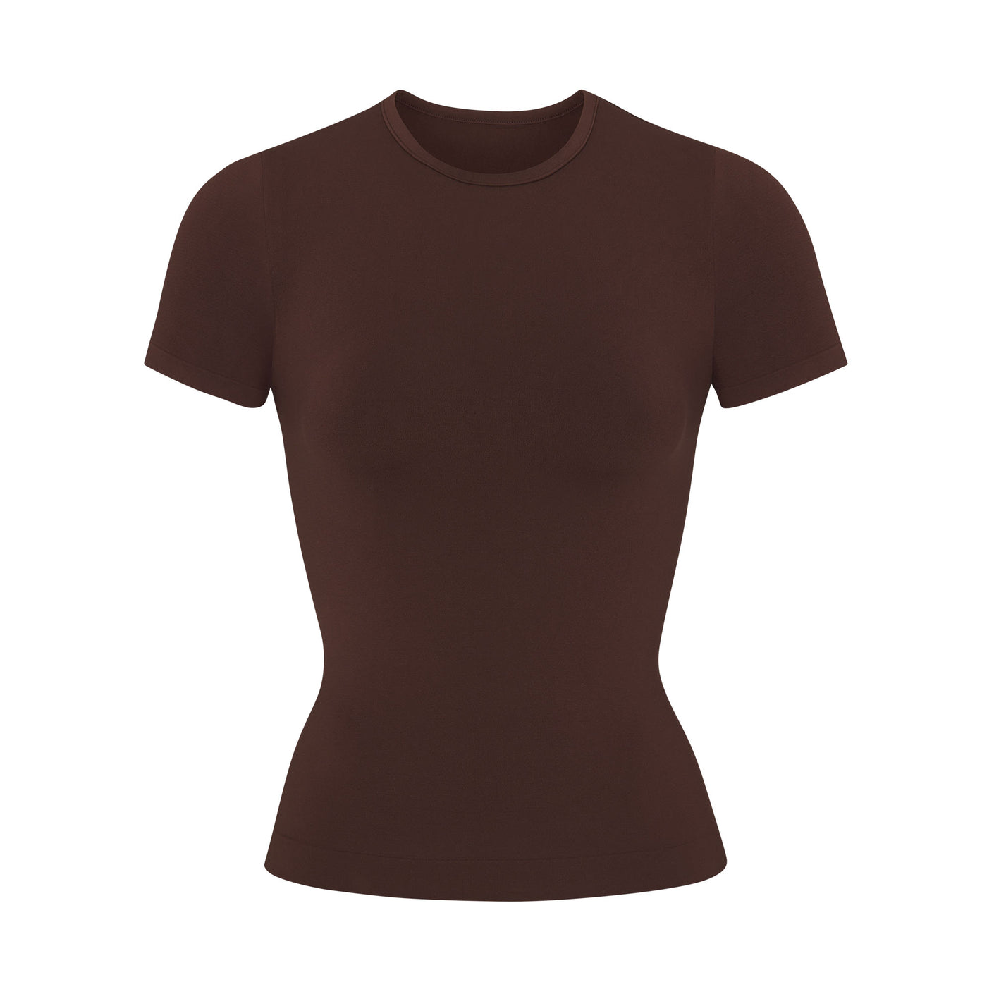 SOFT SMOOTHING SEAMLESS T-SHIRT | COCOA