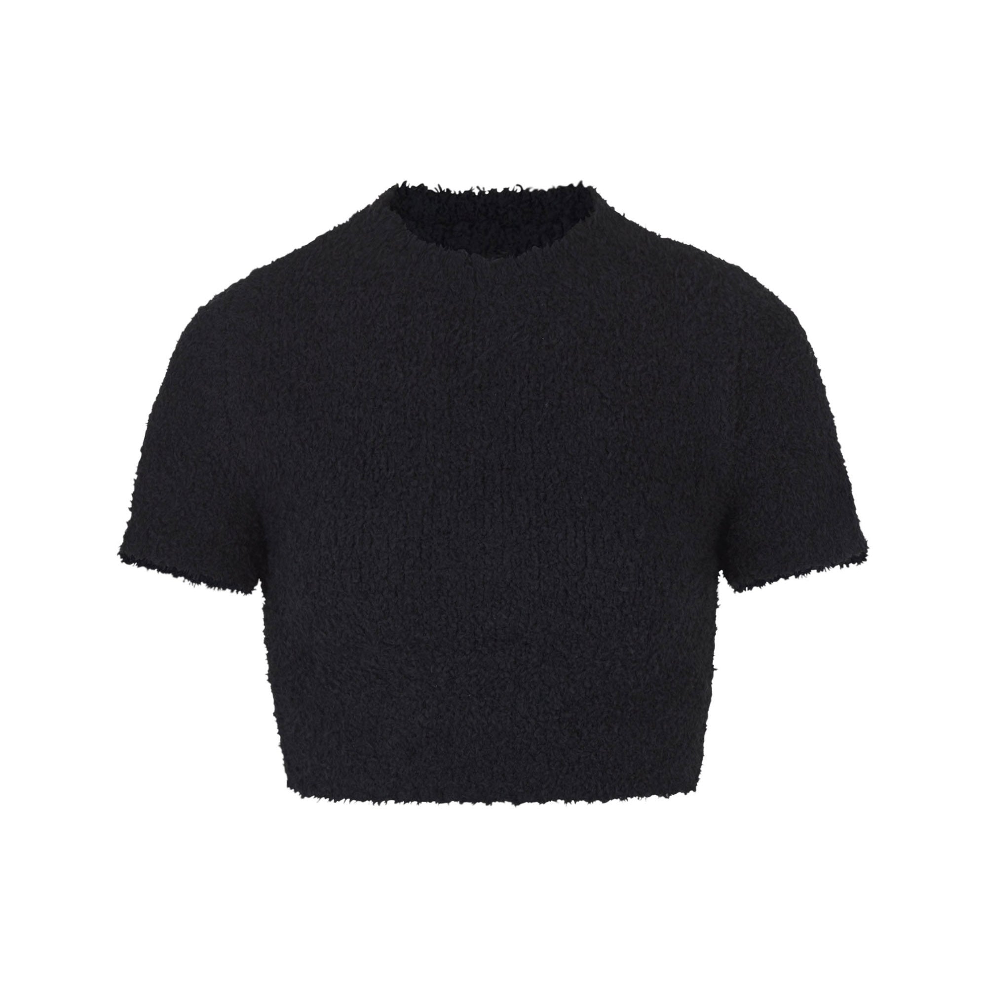 Cozy Knit Cropped T-Shirt - Onyx | SKIMS