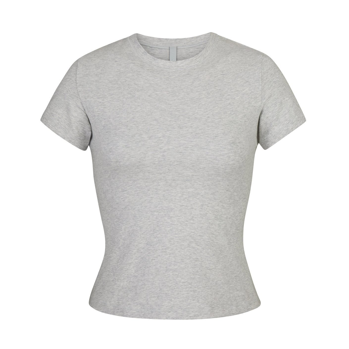 Cotton Short Sleeve Shirts Ladies - Light Grey Marl